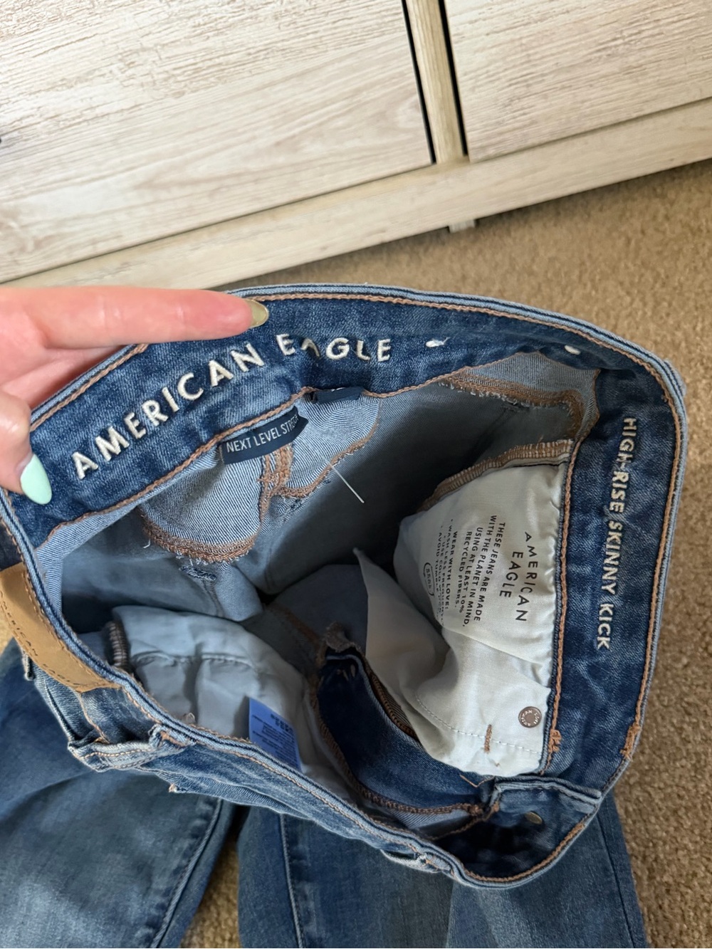 American Eagle Outfitters Hi Rise Skinny Kick Boot Cut Jeans Bundle - Picture 6 of 8
